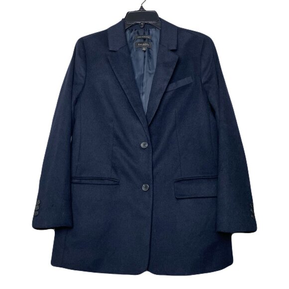 Talbots Italian Fabric Navy Wool Blend Blazer Women’s Size 10 Classic Style - Picture 1 of 6